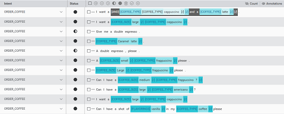 Optimize sample sentences panel