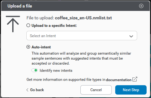 Upload apply Auto-intent
