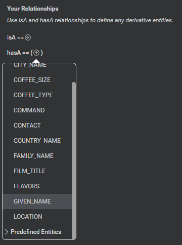 Choose related entity