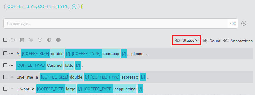 Verify status toggle