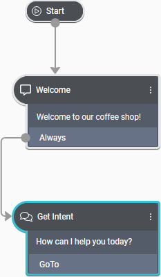 Greet user portion of a Mix.dialog app