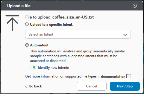 NLU samples import to auto-import