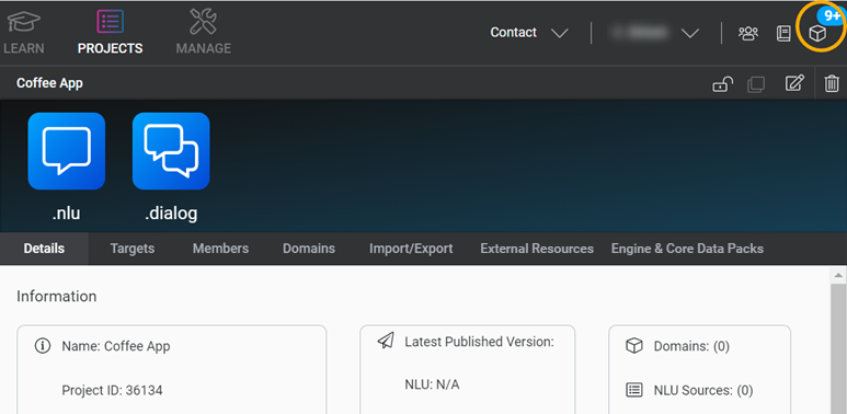 Sample showing Notifications icon