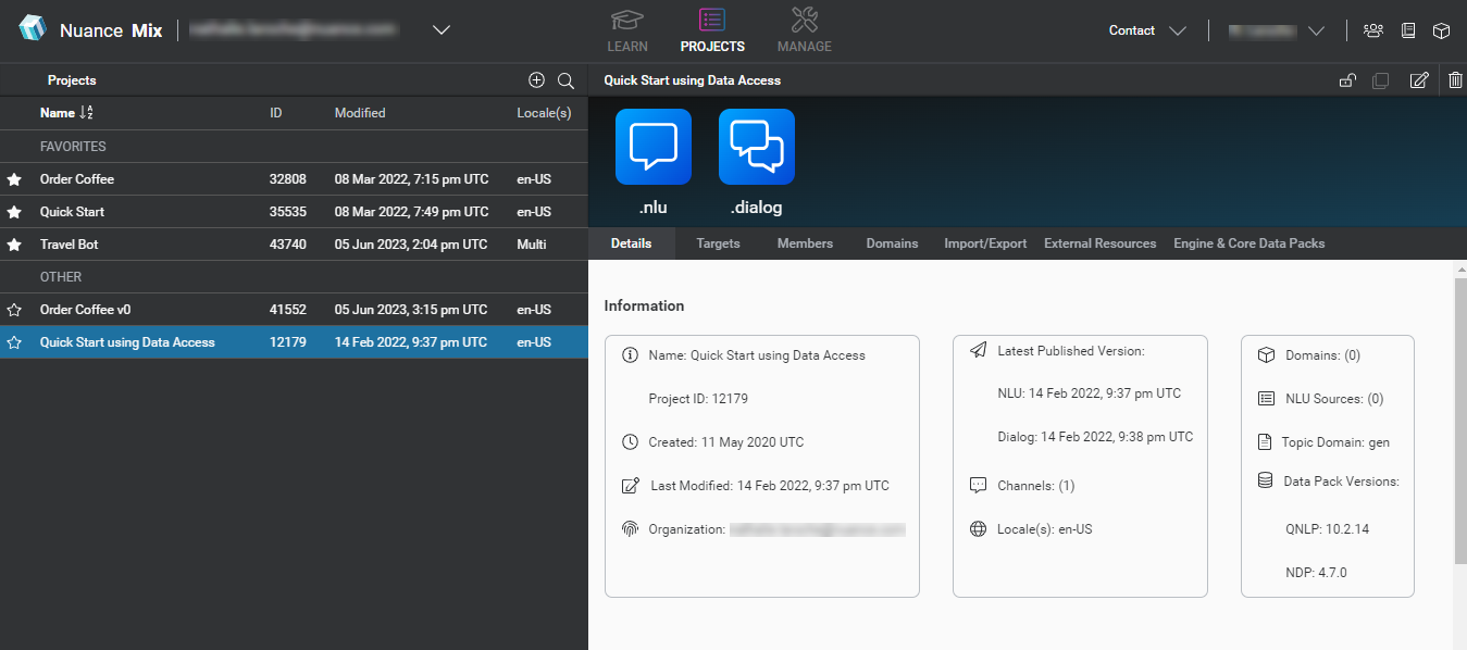 Dashboard user interface